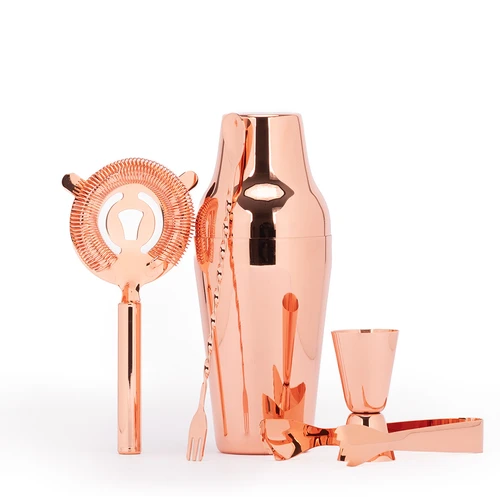 Set de Cóctel metálico Encobrizado